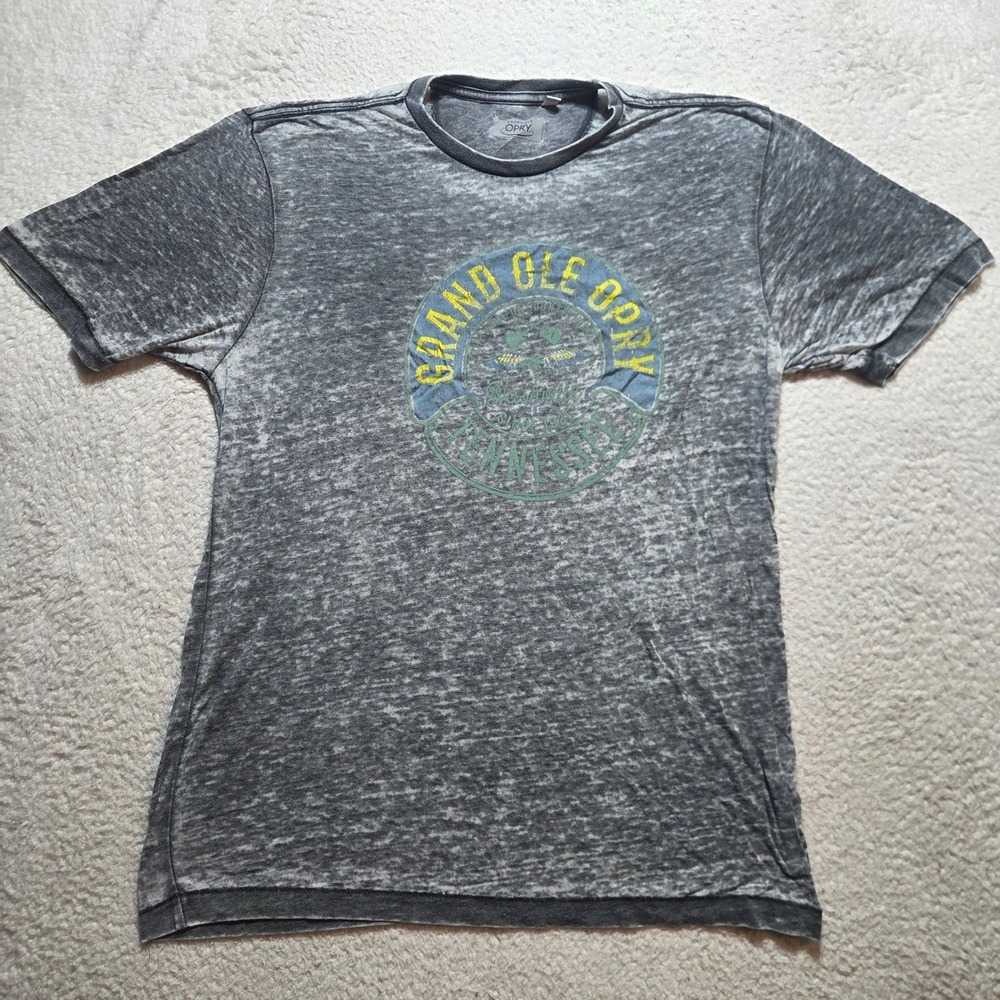 Grand Ole Opry T Shirt Mens Large Gray Burnout Nashville Tennessee Country Music